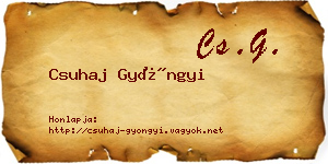 Csuhaj Gyöngyi névjegykártya
